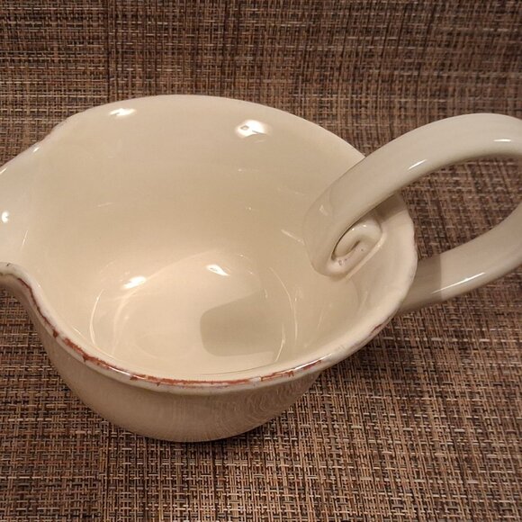 Vietri Crema Gravy Sauce Boat - Rustic Cream-Rare Find - Picture 3 of 9